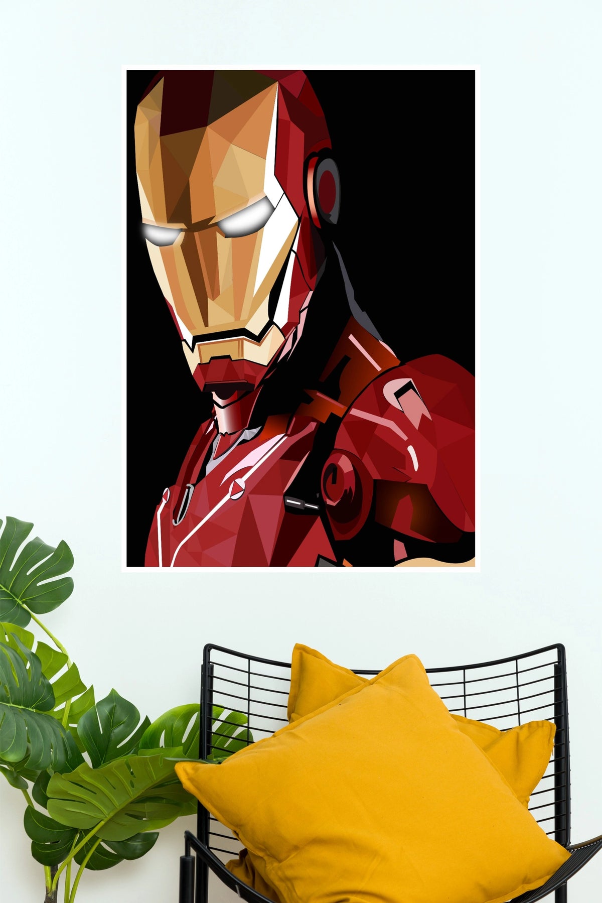 Iron Man Geometric Low Poly Art Matte Paper Poster (Marvel  Posters)