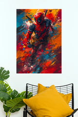 Deadpool Abstract Splatter Art Matte Paper Poster (Marvel  Posters)