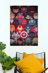 Marvel Chibi Superhero Ensemble Matte Paper Poster (Marvel  Posters)
