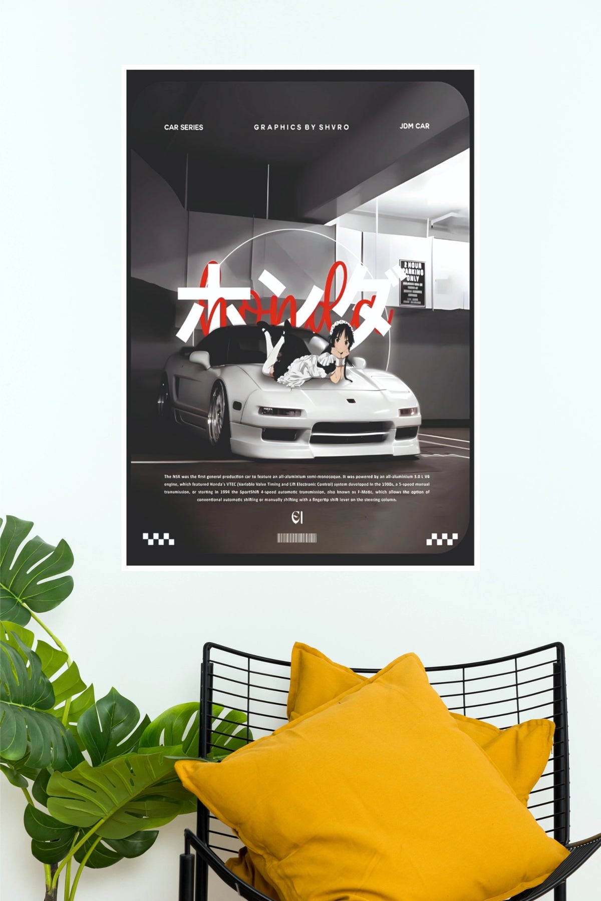 Honda NSX JDM Car Anime Aesthetic Wall Art Paper Poster (Car Posters)