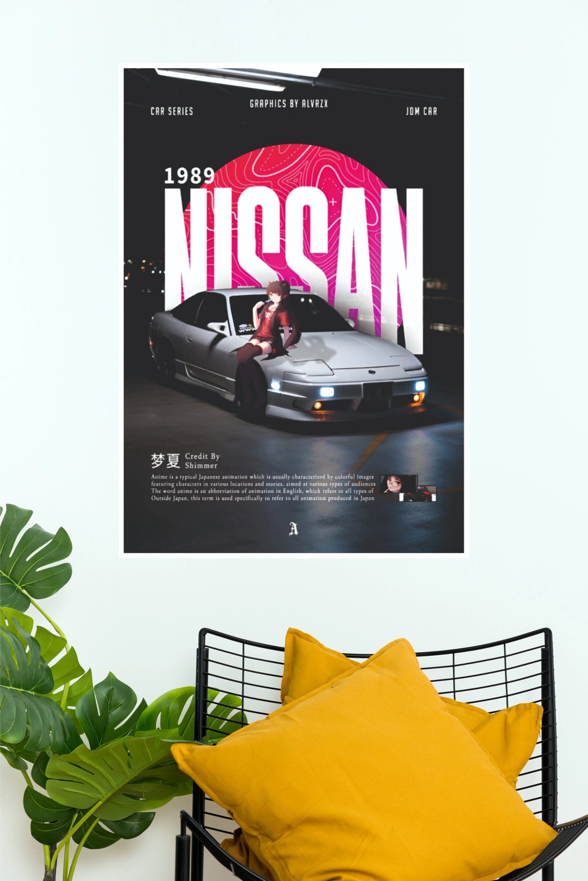 1989 Nissan JDM Car Anime Aesthetic Wall Art Paper Poster (Car Posters)