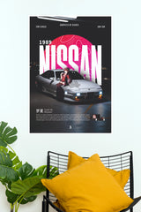 1989 Nissan JDM Car Anime Aesthetic Wall Art Paper Poster (Car Posters)