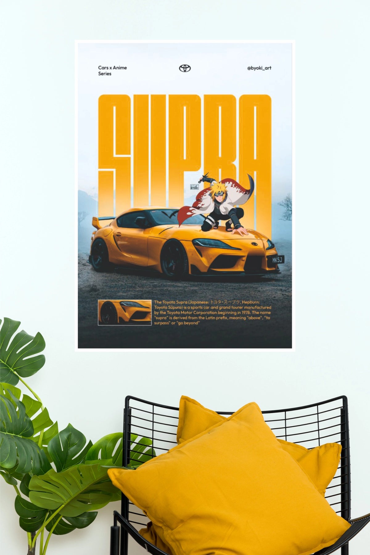 Toyota Supra Minato Anime JDM Car Wall Art Paper Poster (Car Posters)