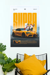 Toyota Supra Minato Anime JDM Car Wall Art Paper Poster (Car Posters)