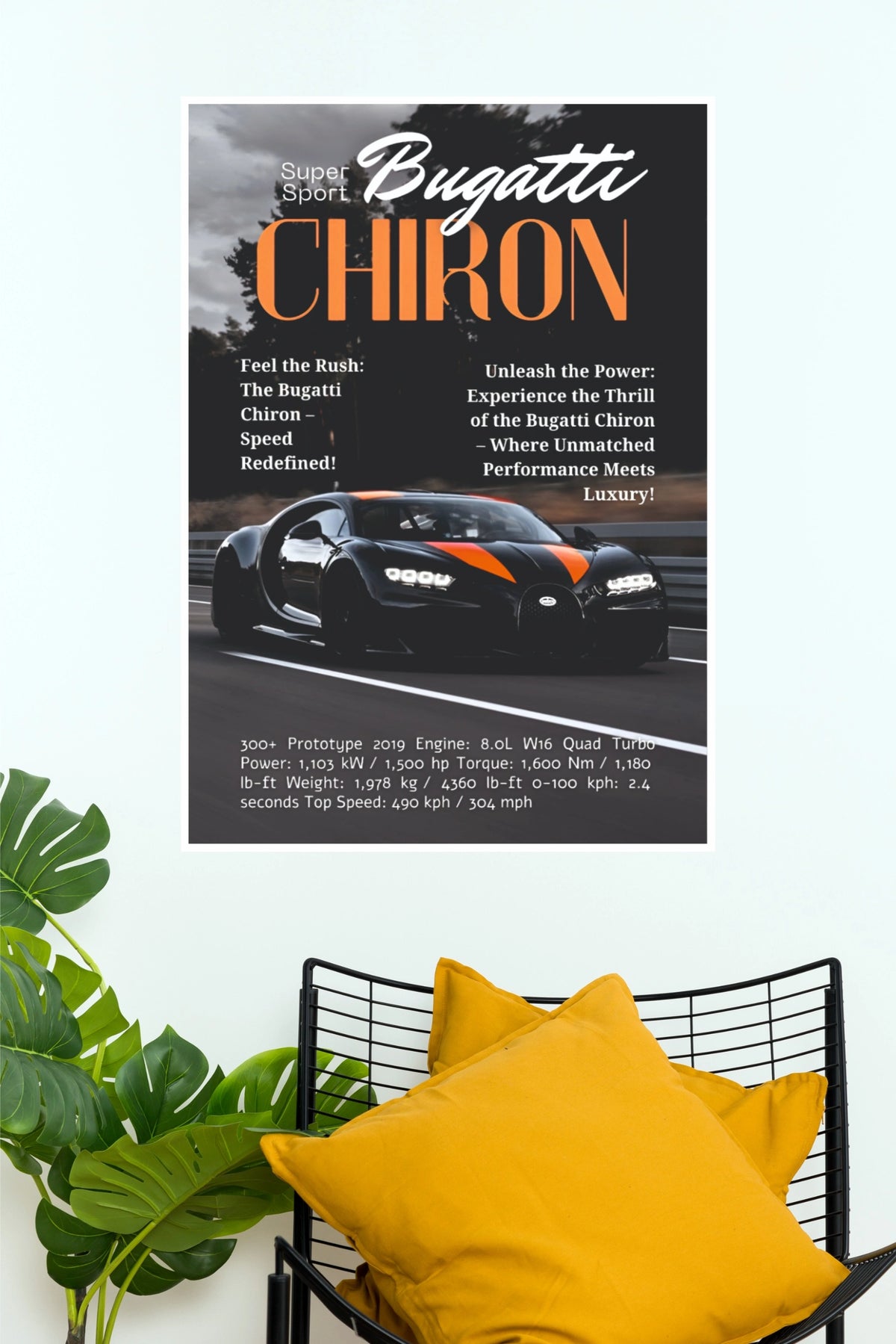 Bugatti Chiron Super Sport Hypercar Wall Art Paper Poster(Car Posters)