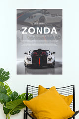 Pagani Zonda Cinque Roadster Hypercar Wall Art Paper Poster (Car Posters)