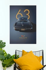1963 Corvette Sting Ray Classic Muscle Car Paper Poster Wall Art (Car Posters)
