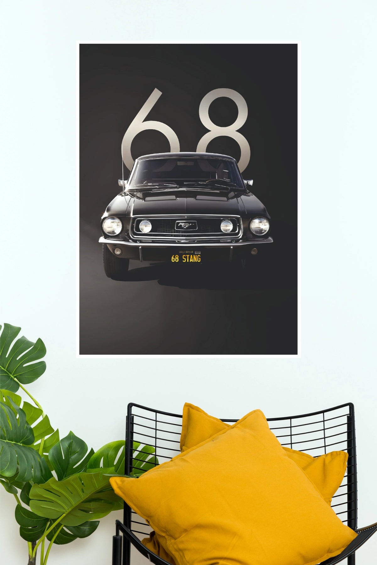 1968 Ford Mustang Classic Muscle Car Paper Poster Wall Art (Car Posters)