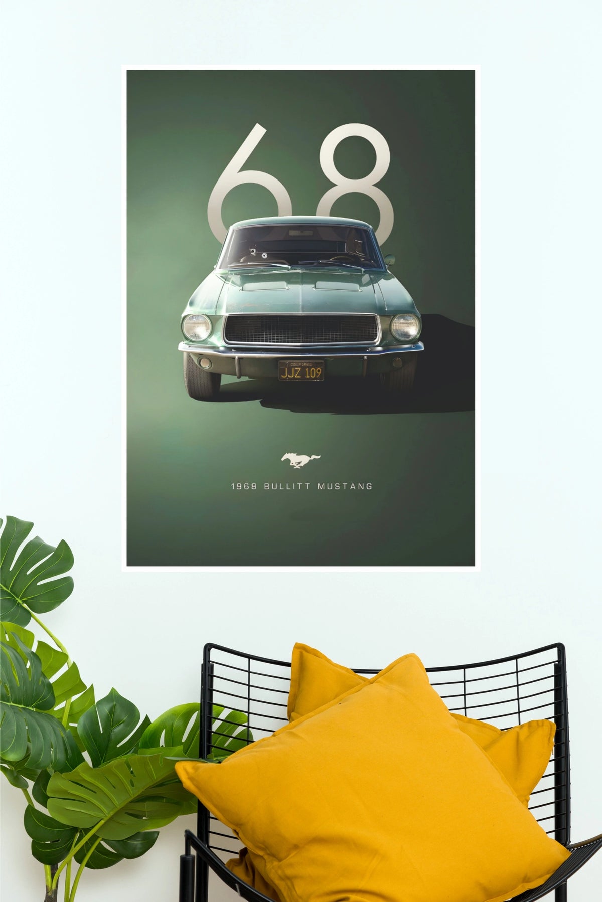 1968 Ford Mustang Bullitt Classic Muscle Car Paper Poster Wall Art (Car Posters)