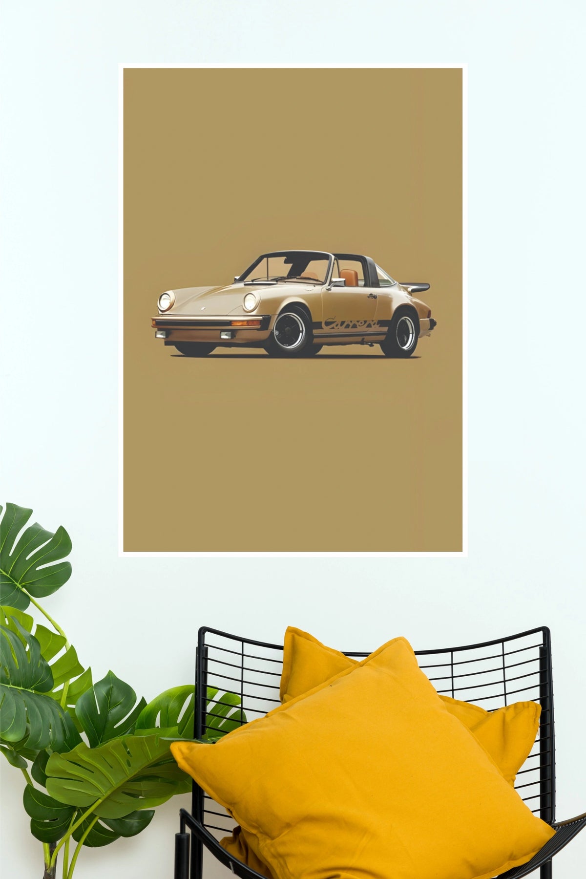 Porsche 911 Carrera Classic Sports Car Paper Poster Wall Art (Car Posters)