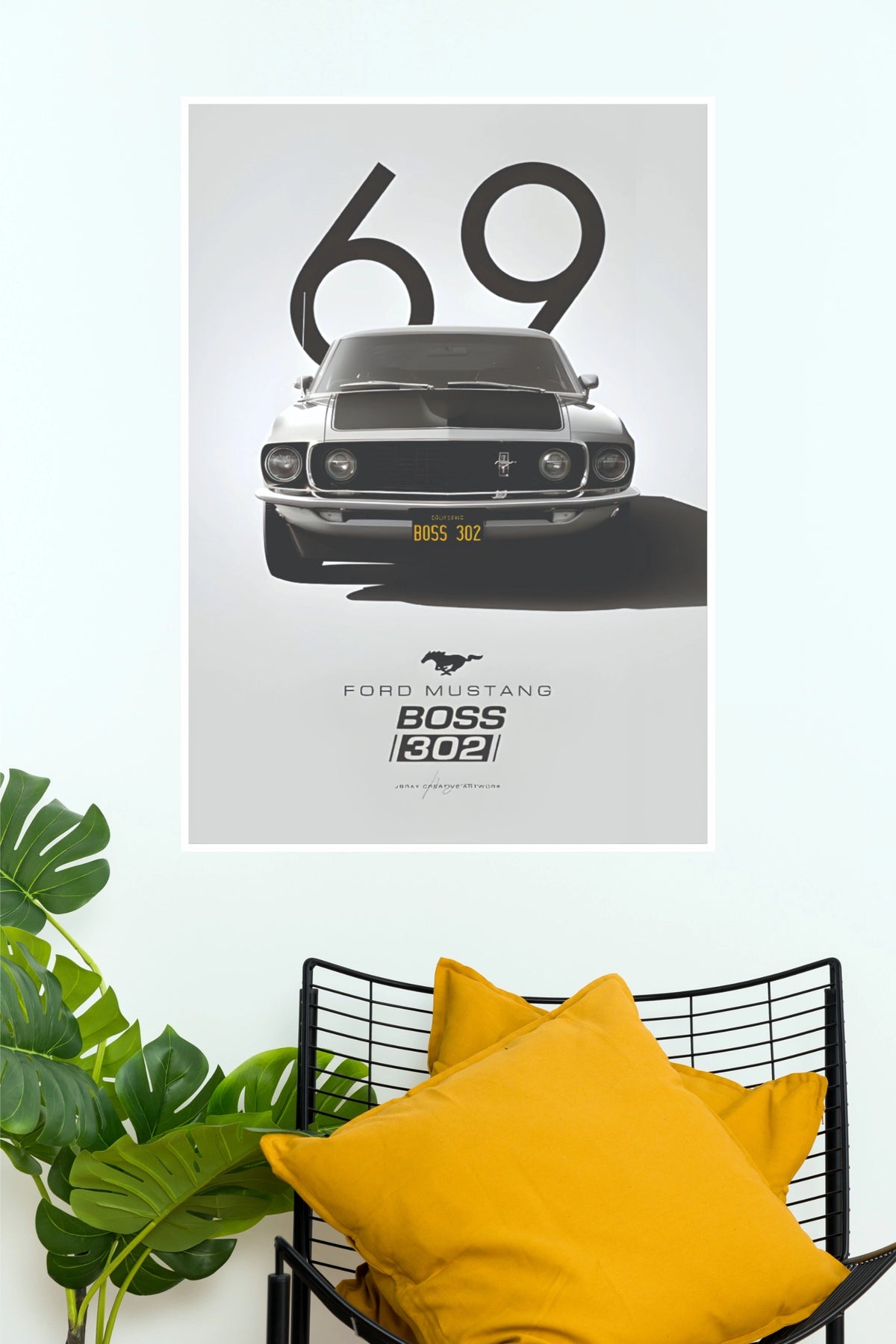 Ford Mustang Boss Classic Muscle Car Wall Poster (Car Posters)