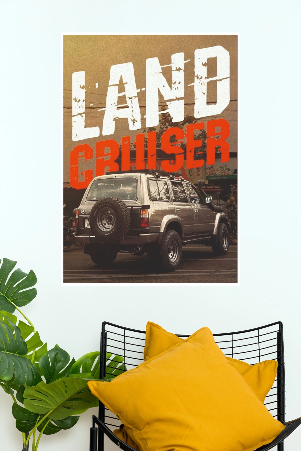 1992 Toyota Land Cruiser Off-Road Typography Paper Poster (Car Posters)