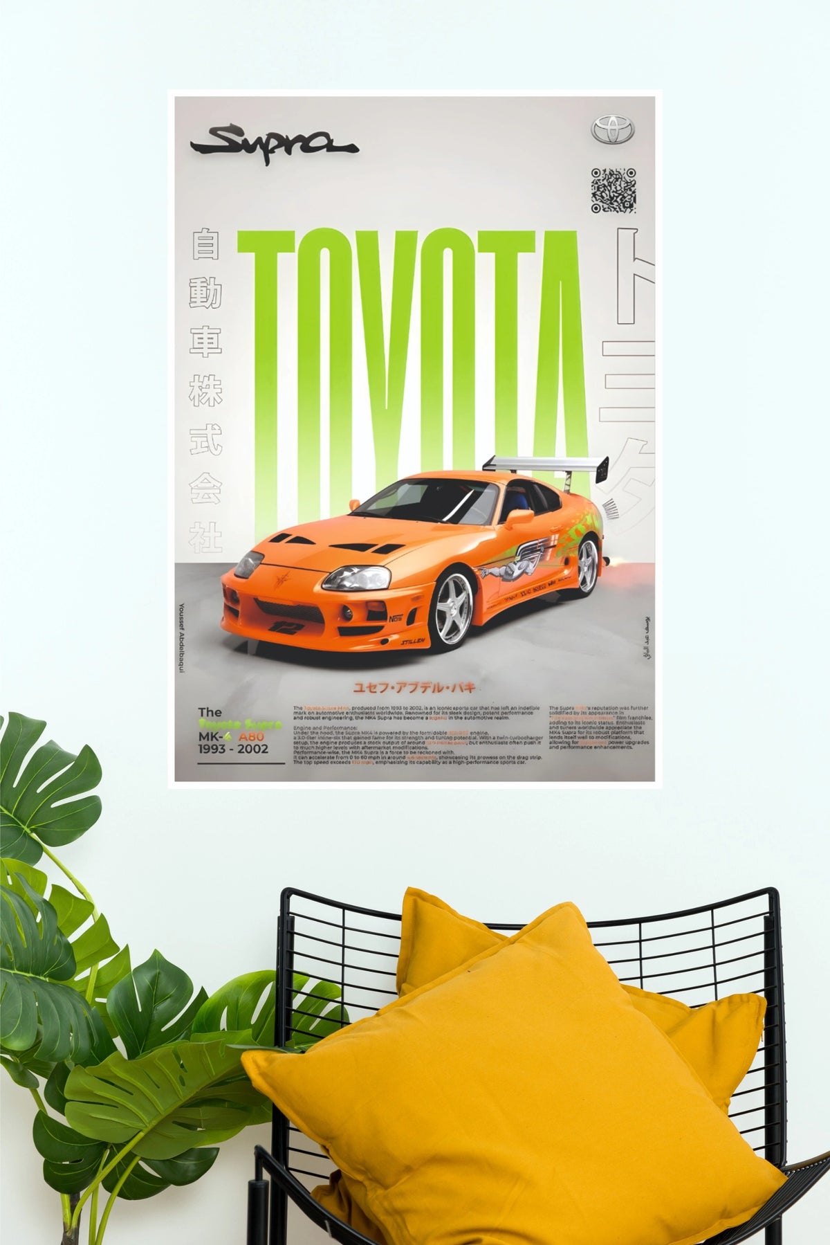 1994 Toyota Supra JDM Japanese Style Paper Poster A(Car Posters)