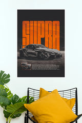 1998 Toyota GR Supra MK5 Minimalist Typography Paper Poster (Car Posters)