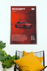 2008 Mitsubishi Lancer Evolution X Red Design Paper Poster (Car Posters)