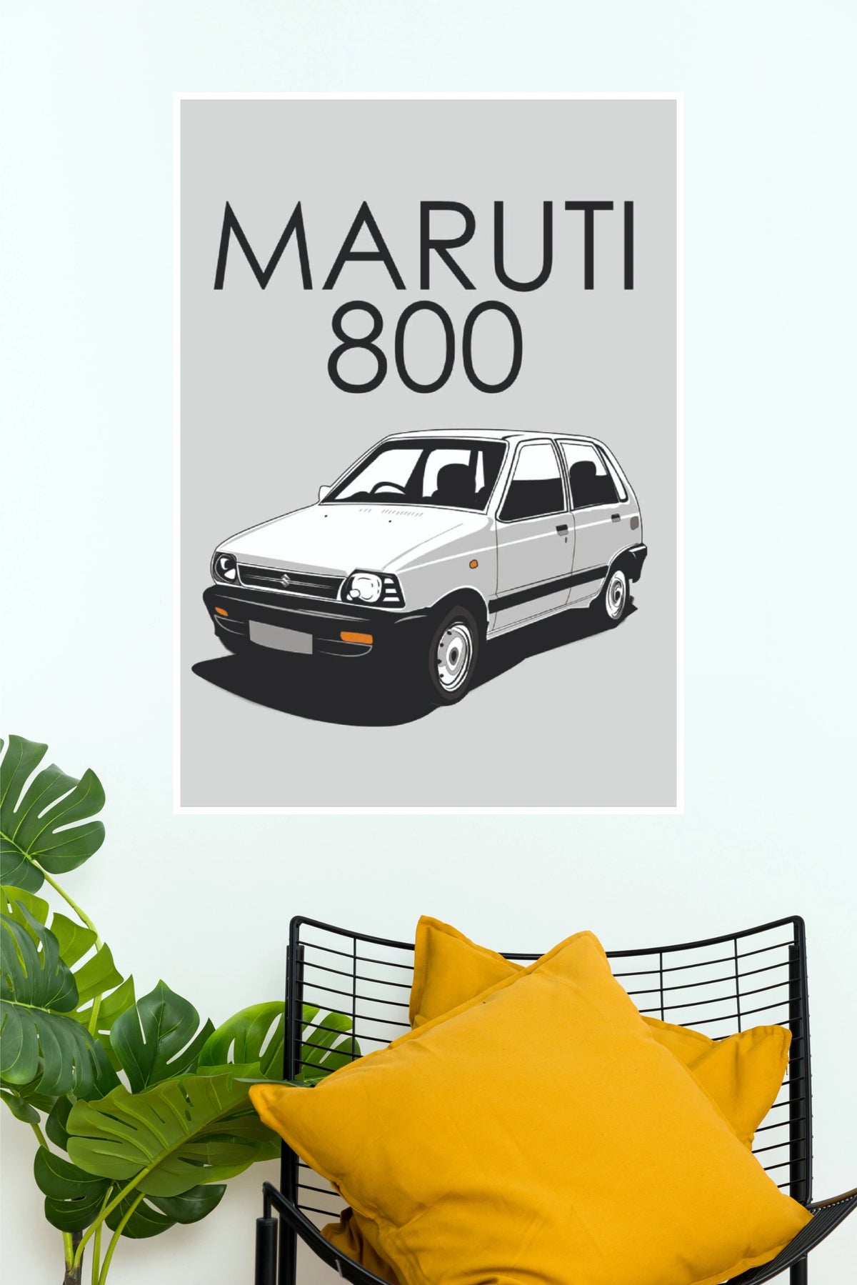2012 Maruti Suzuki 800 Minimalist Illustration Paper Poster (Car Posters)