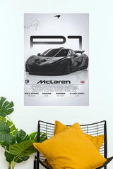 2014 McLaren P1 Hypercar Technical Specs Paper Poster (Car Posters)