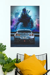 2023 Nissan GT-R Godzilla Sci-Fi Paper Poster (Car Posters)