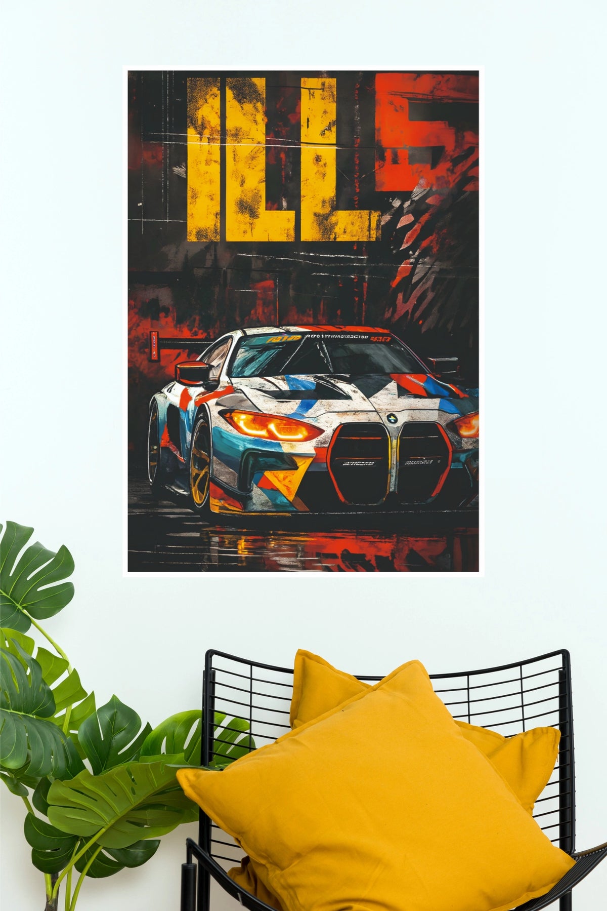 Grungy Racing Sports Car Paper Poster | Bold Automotive Wall Art (Car Posters)