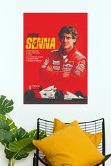 Ayrton Senna Red Edition F1 Racing Paper Poster | Motorsport Wall Art (Car Posters)