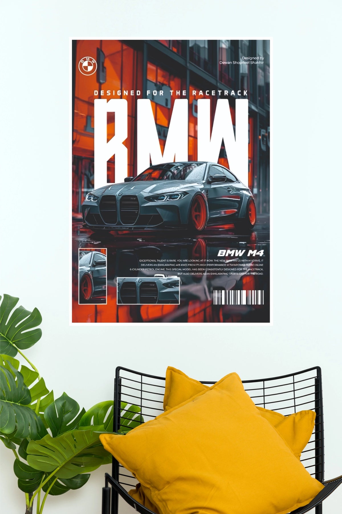 BMW M4 Racetrack Edition Magazine Style Poster | Luxury Car Wall Art (Car Posters)