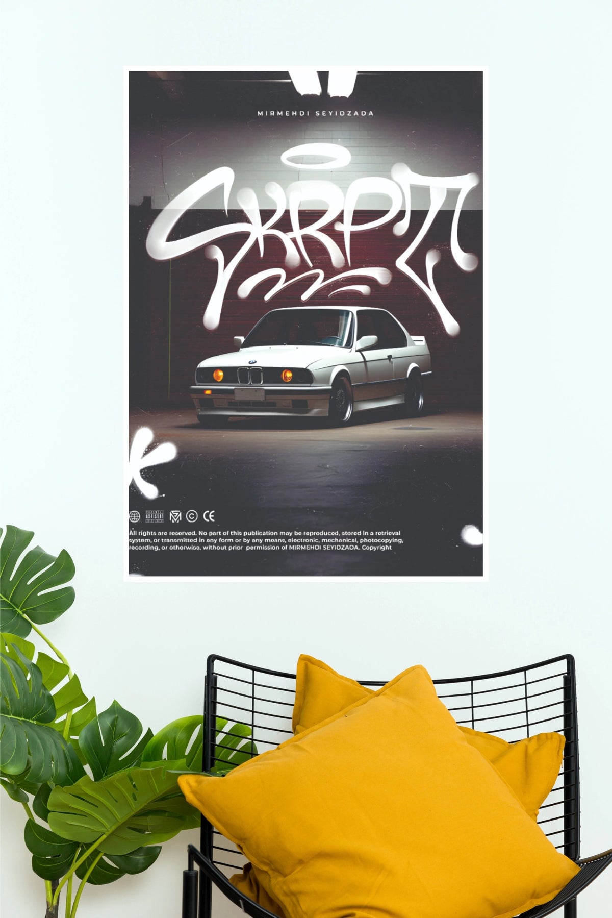 BMW SKRPT Urban Graffiti Streetwear Poster | Classic Car Wall Art (Car Posters)