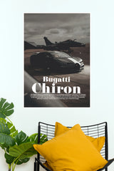 Bugatti Chiron Black Monster Hypercar Poster | Luxury Car Wall Art  (Car Posters)