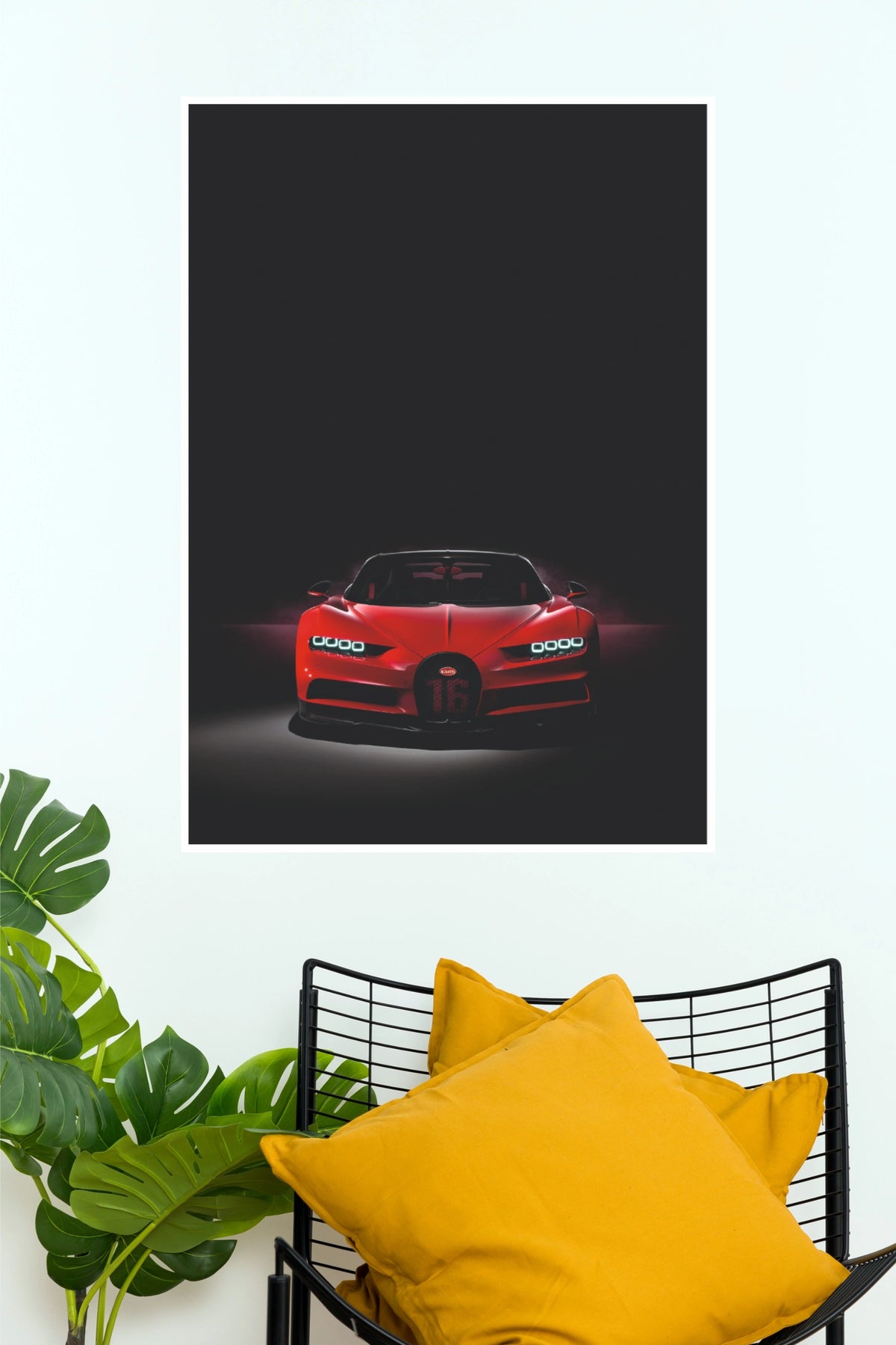 Bugatti Chiron Sport Red Edition Minimalist Poster | Luxury Car Wall Art  (Car Posters)