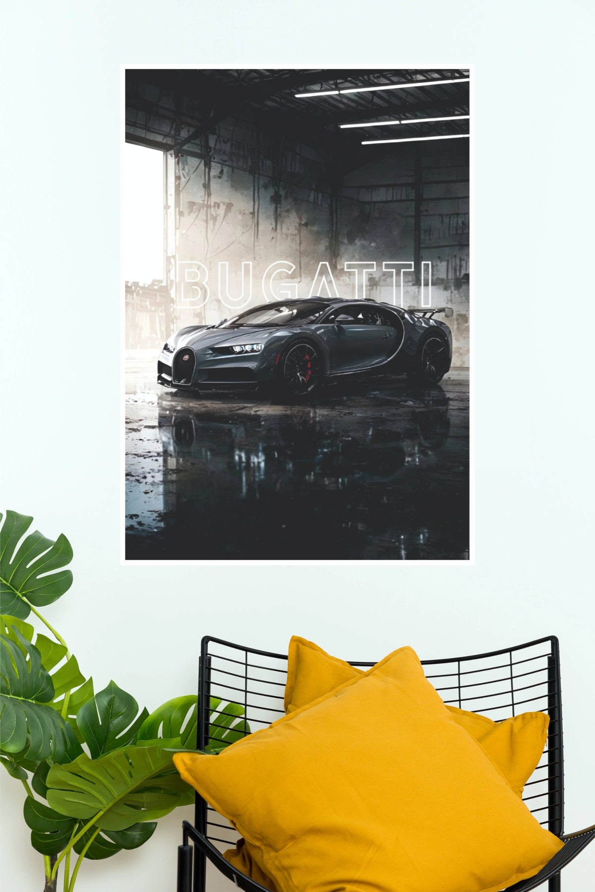 Bugatti Veyron Industrial Garage Edition Poster | Luxury Car Wall Art (Car Posters)