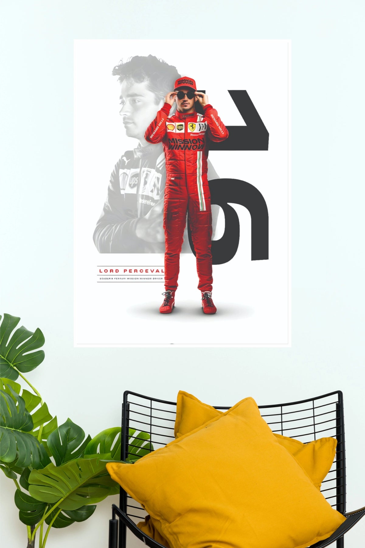 Charles Leclerc Number 16 Scuderia Ferrari Driver Poster | F1 Wall Art (Car Posters)