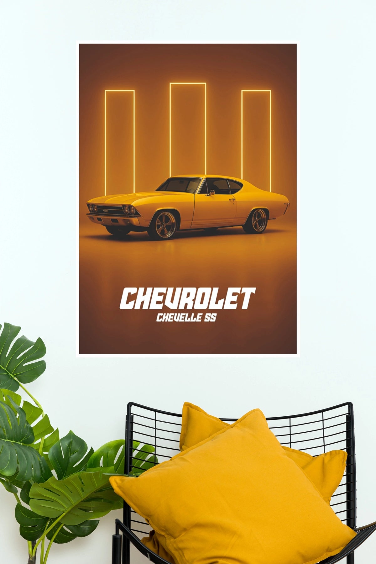 Chevrolet 1969 Chevelle SS Neon Glow Edition Poster | Muscle Car Wall Art (Car Posters)