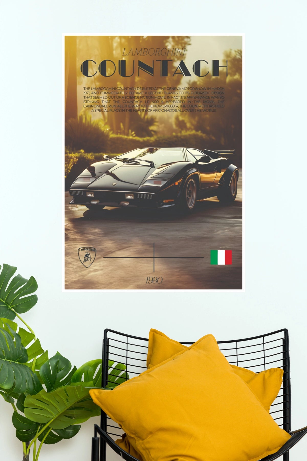 Lamborghini Countach 1980 Vintage Edition Poster | Classic Supercar Wall Art (Car Posters)