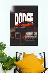 Dodge Challenger SRT Hellcat Specification Edition Poster | Muscle Car Wall Art  (Car Posters)