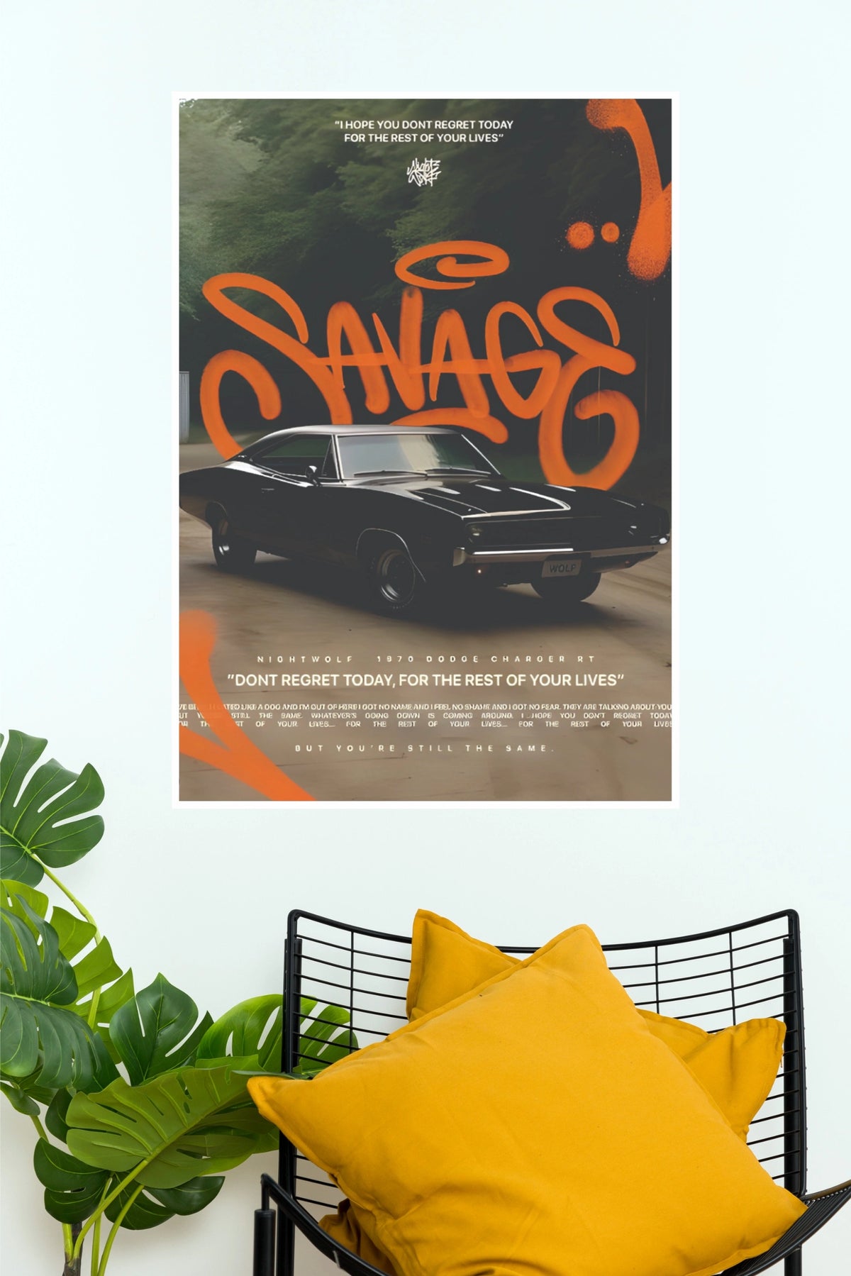 Dodge Charger Savage Edition Streetwear Poster | Muscle Car Wall Art (Car Posters)