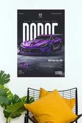 2016 Dodge Viper ACR Purple Edition Technical Poster | Sports Car Wall Art (Car Posters)