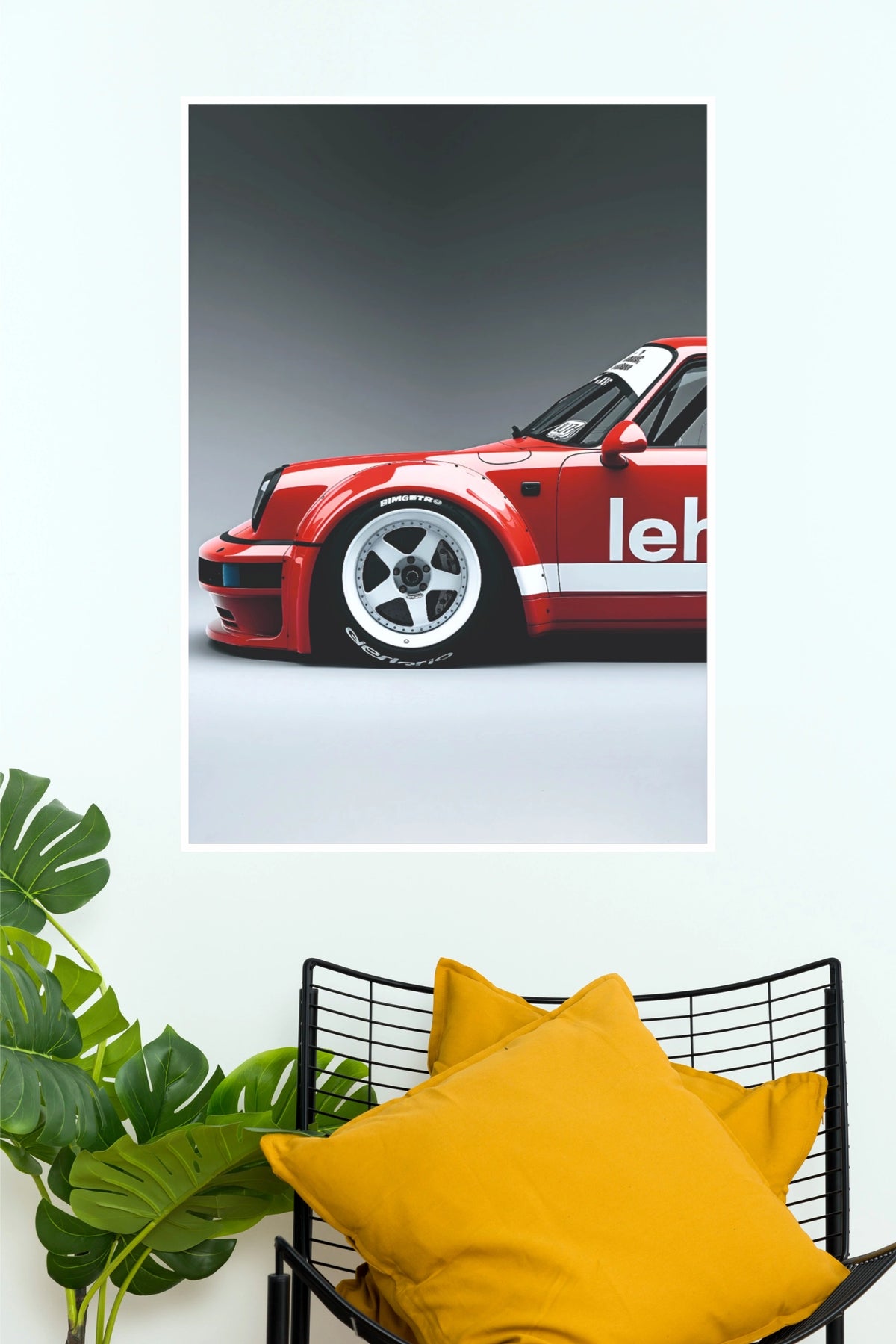 Porsche Vintage Race Car Red Edition Poster | Classic Sports Car Wall Art (Car Posters)