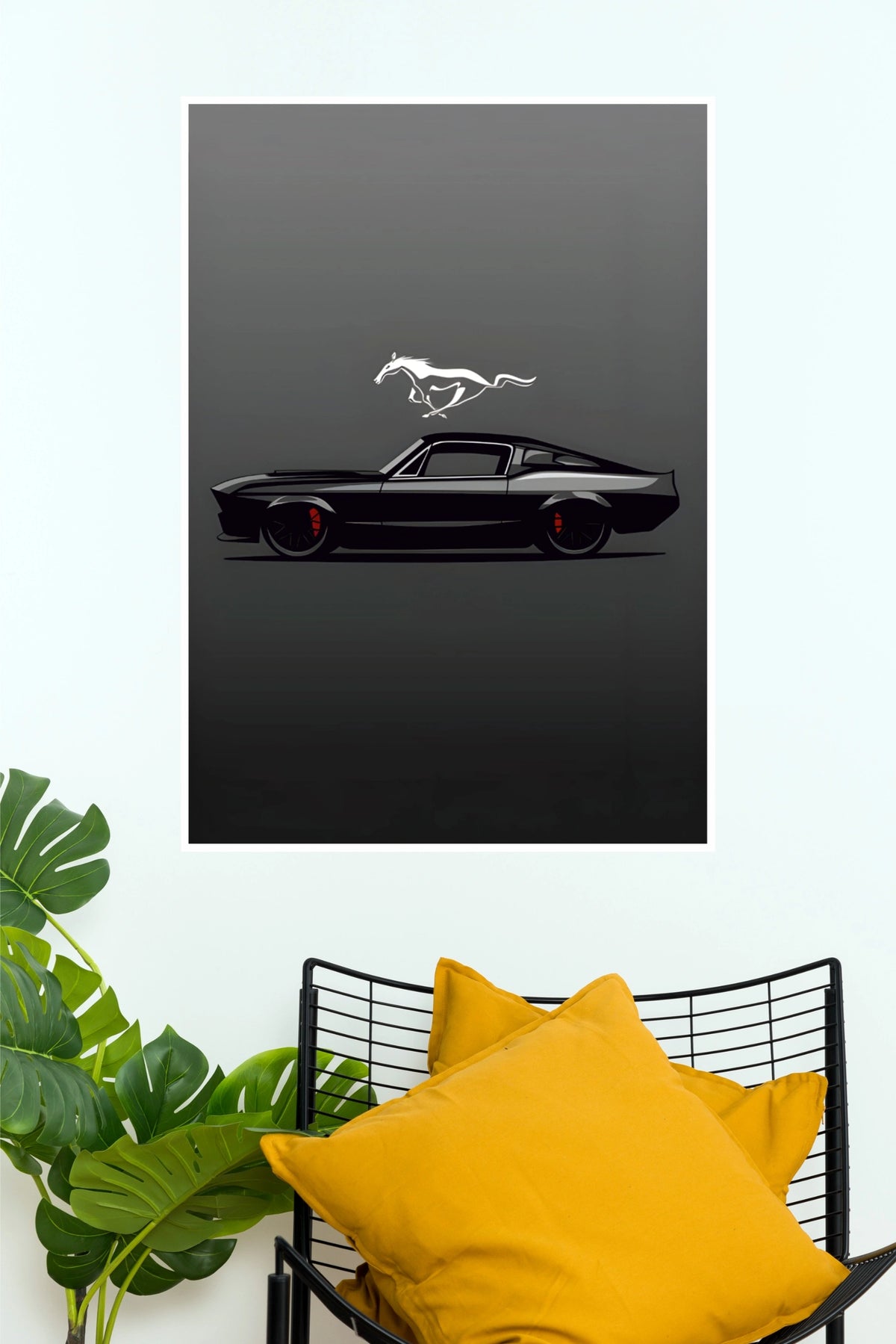 Ford Mustang Eleanor Minimalist Edition Poster | Classic Muscle Car Wall Art (Car Posters)