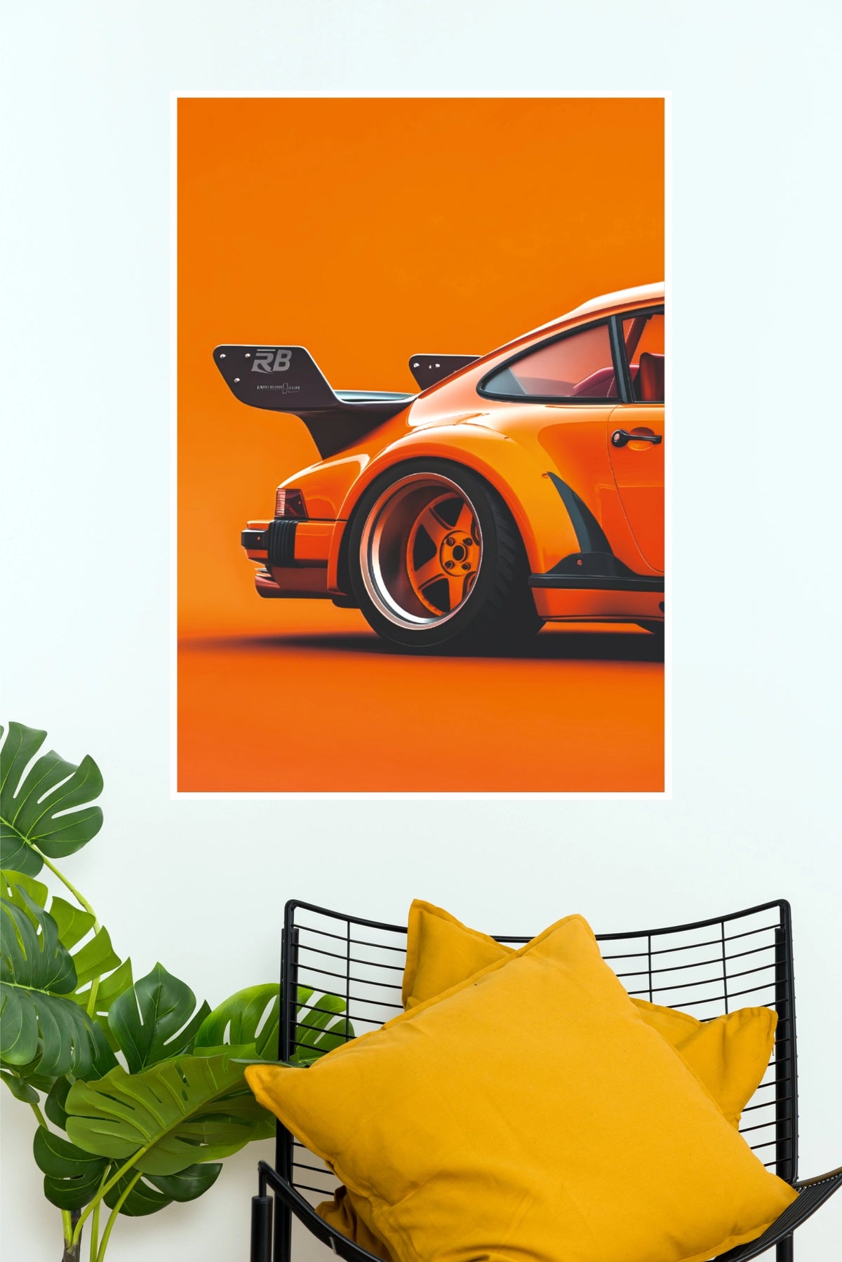 Porsche 911 RWB Orange Edition Minimalist Poster | Sports Car Wall Art (Car Posters)