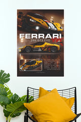 Ferrari 296 GT3 Evo Specification Edition Poster | Race Car Wall Art (Car Posters)