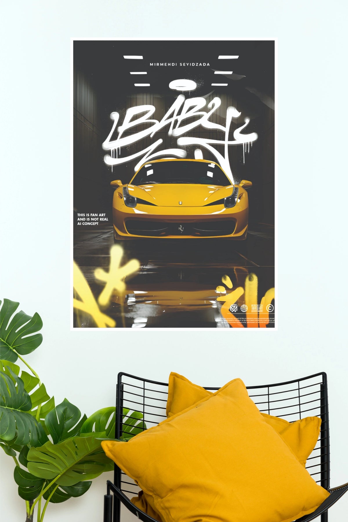 Ferrari 458 Streetwear Edition Poster | Sports Car Wall Art (Car Posters)