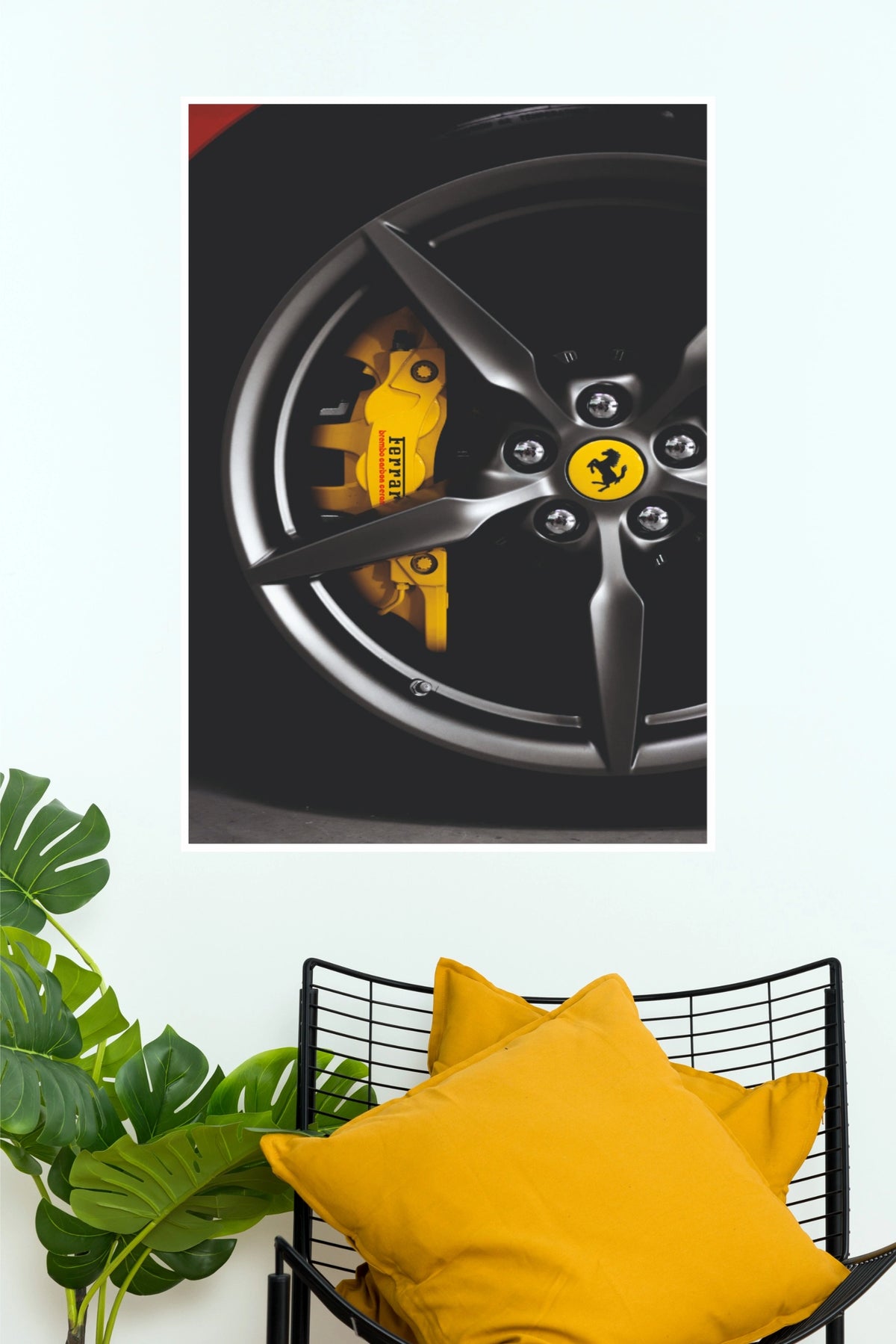 Ferrari F8 Spider Alloy Wheel Minimalist Edition Poster | Sports Car Wall Art (Car Posters)