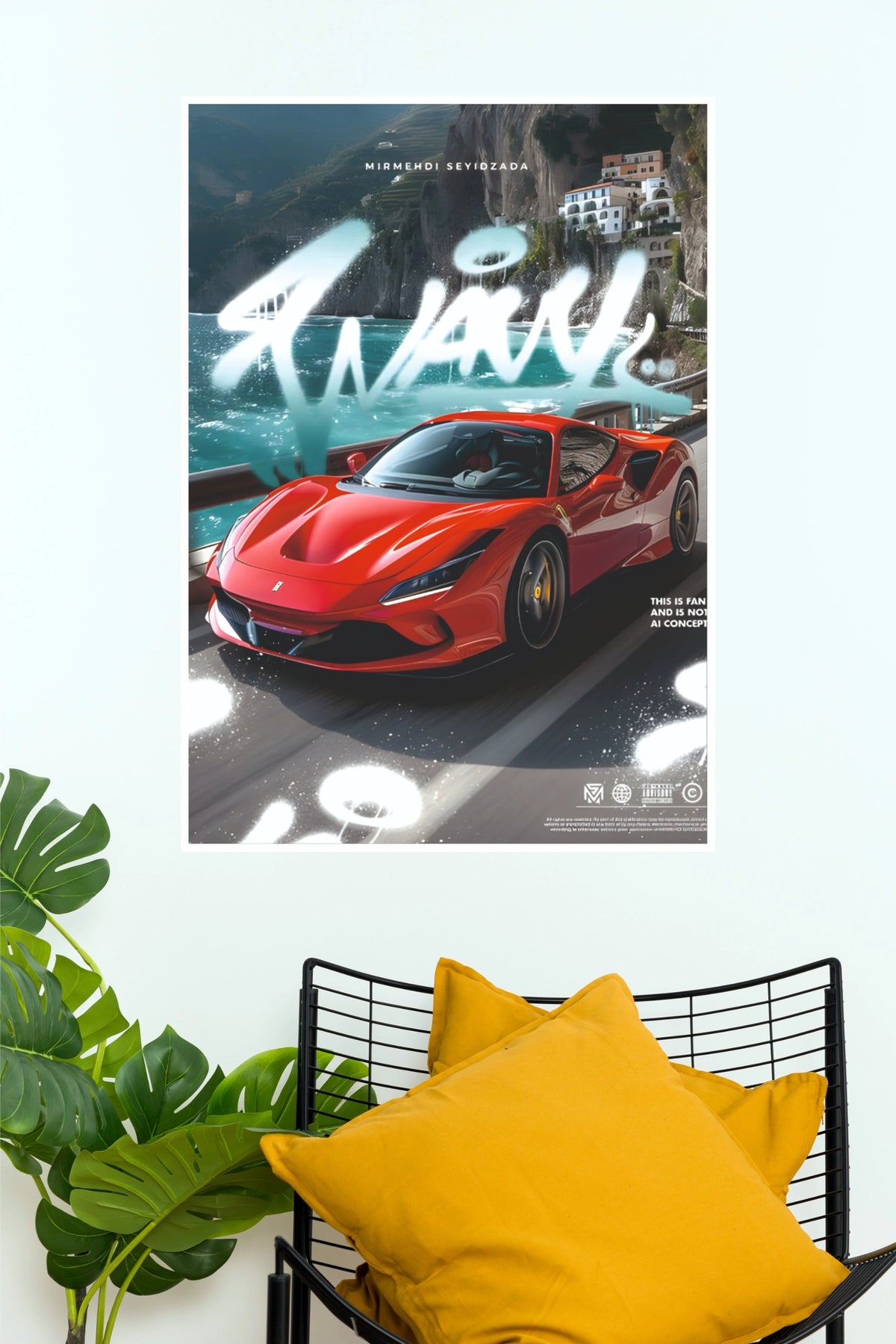Ferrari F8 Spider Streetwear Edition Poster | Sports Car Wall Art (Car Posters)