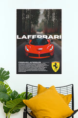Ferrari LaFerrari Poster – Red Luxury Supercar Wall Art (Car Posters)