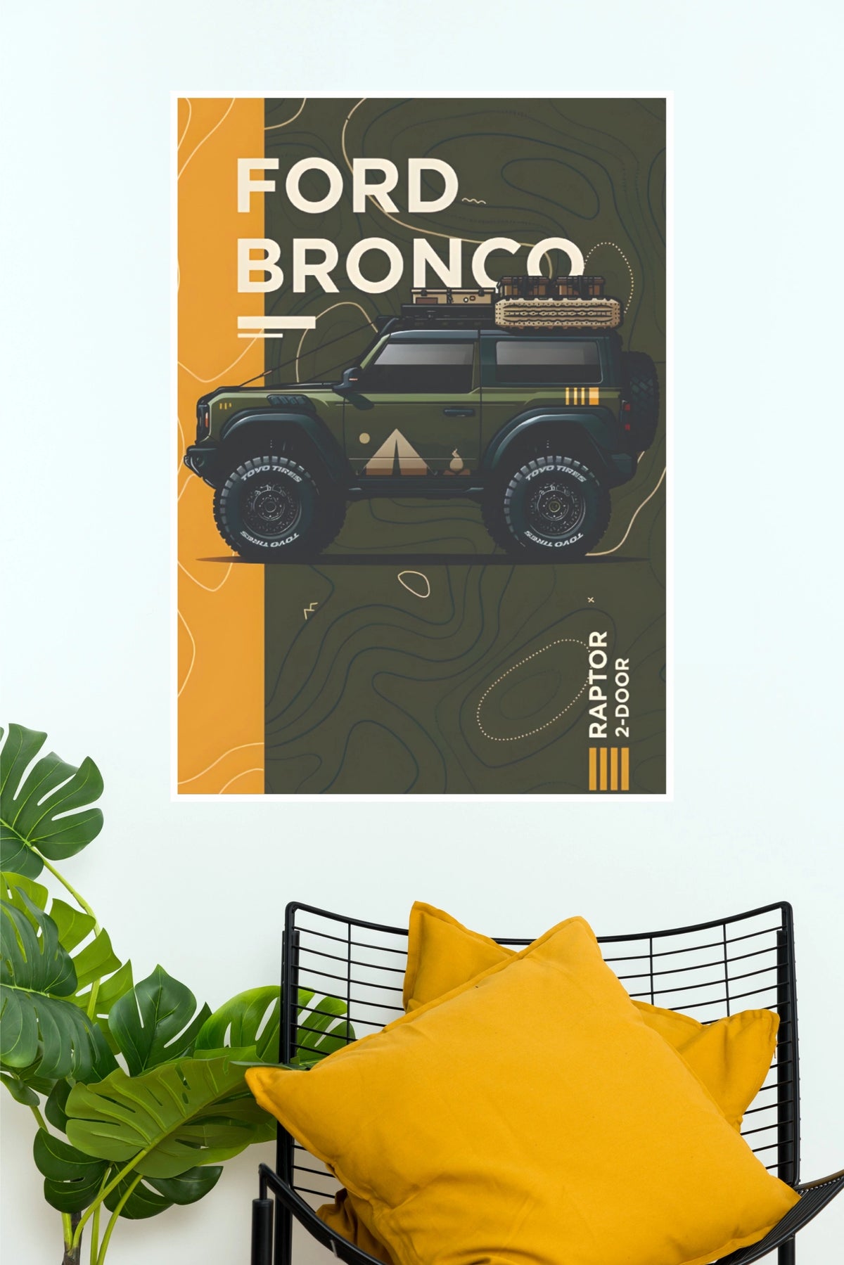 Ford Bronco Raptor 2-Door Off-Road Green Wall Art Poster (Car Posters)