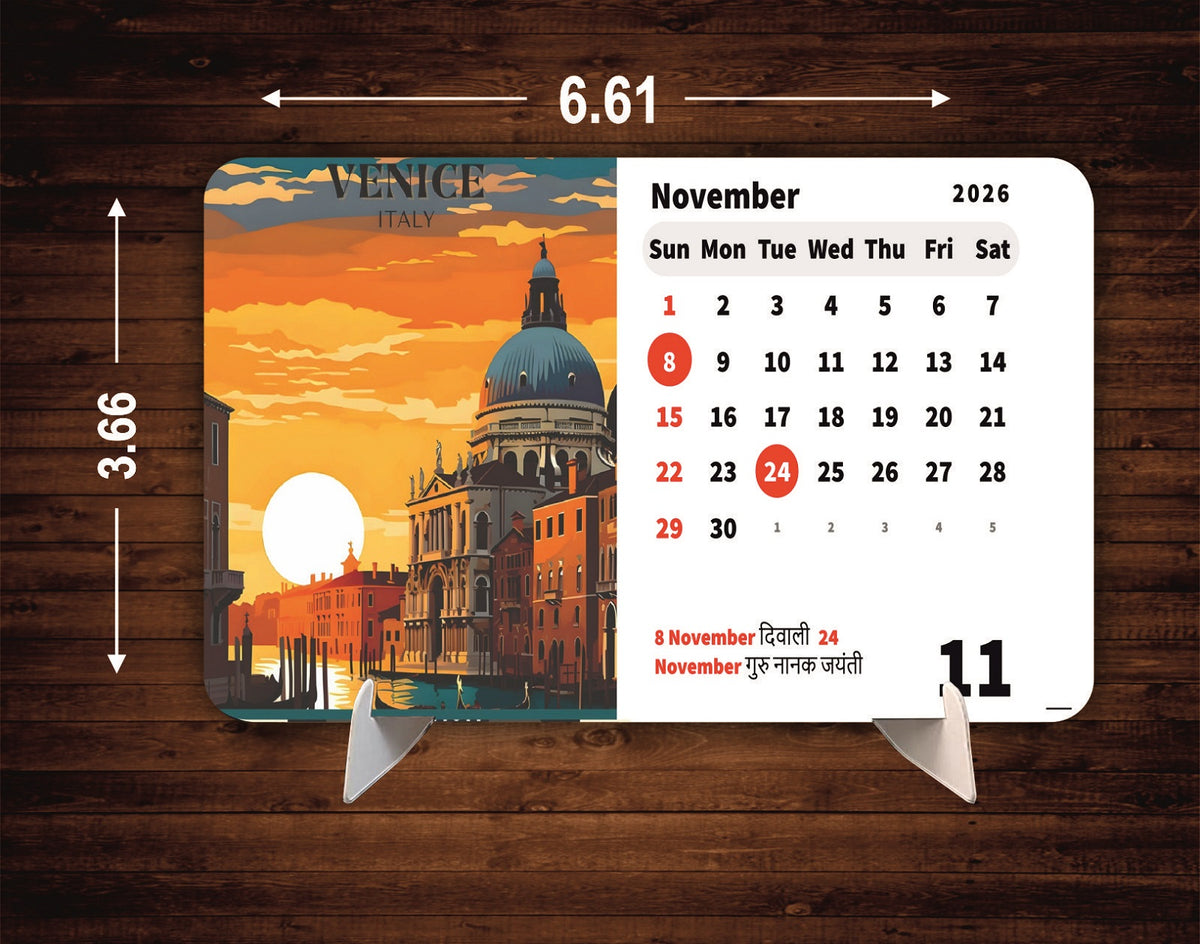 Sky High City Premium Table Desk Calendar – 2026