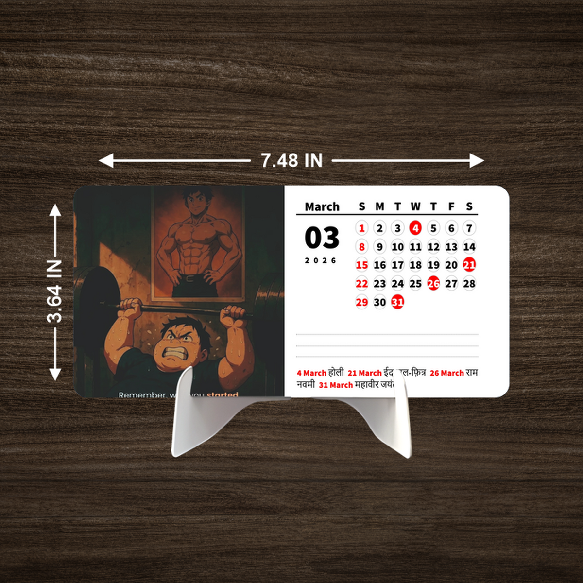 Bodybuilding Premium Table Desk Calendar