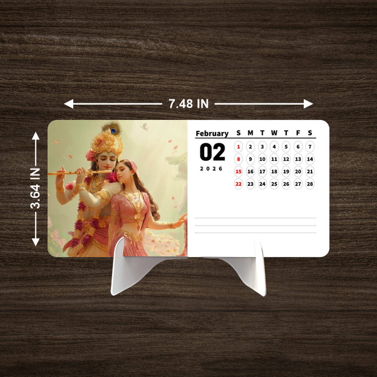 Radha Krishna Premium Table Desk Calendar