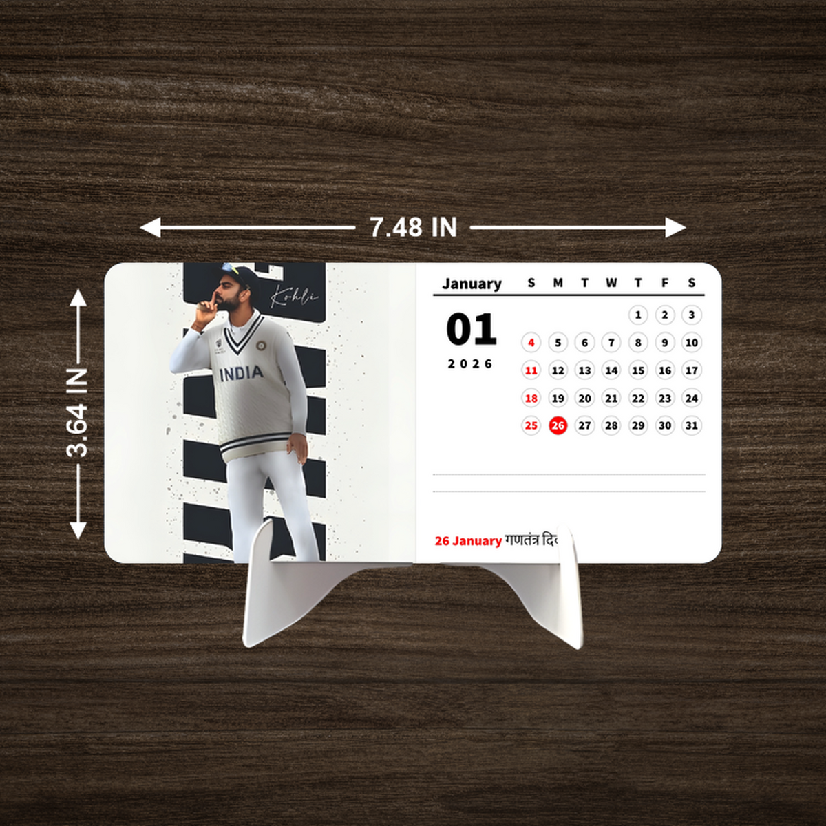 KING Virat Kohli Premium Table Desk Calendar