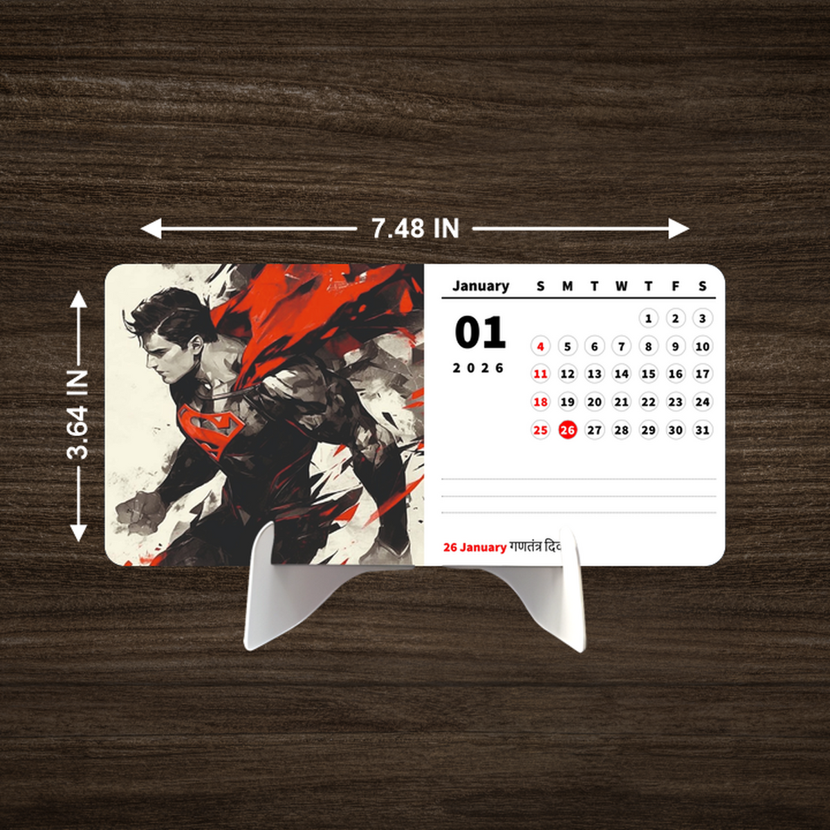 HERO MAN Premium Table Desk Calendar