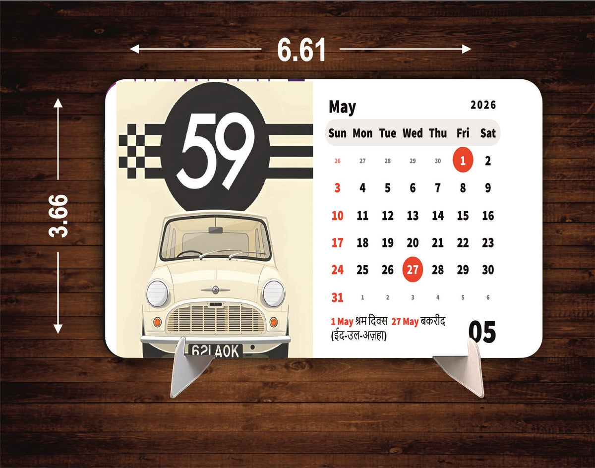 Shelby Mustang Premium Table Desk Calendar – 2026